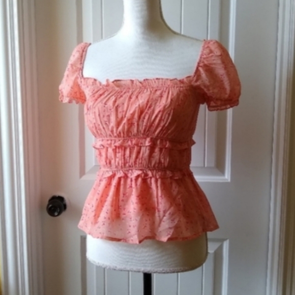 Francesca's Collections Tops - Francesca's Floral Pink Blouse